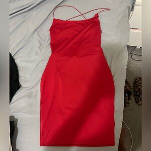 Red Strappy Bodycon Dress